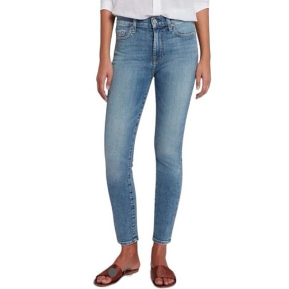 7 For All Mankind Women The Skinny Super Skinny Light Wash Jeans Size 32 NWT